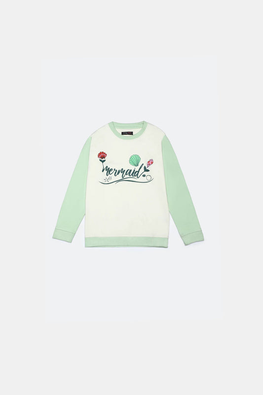 Mermaid Graphic Girls Sweatshirt