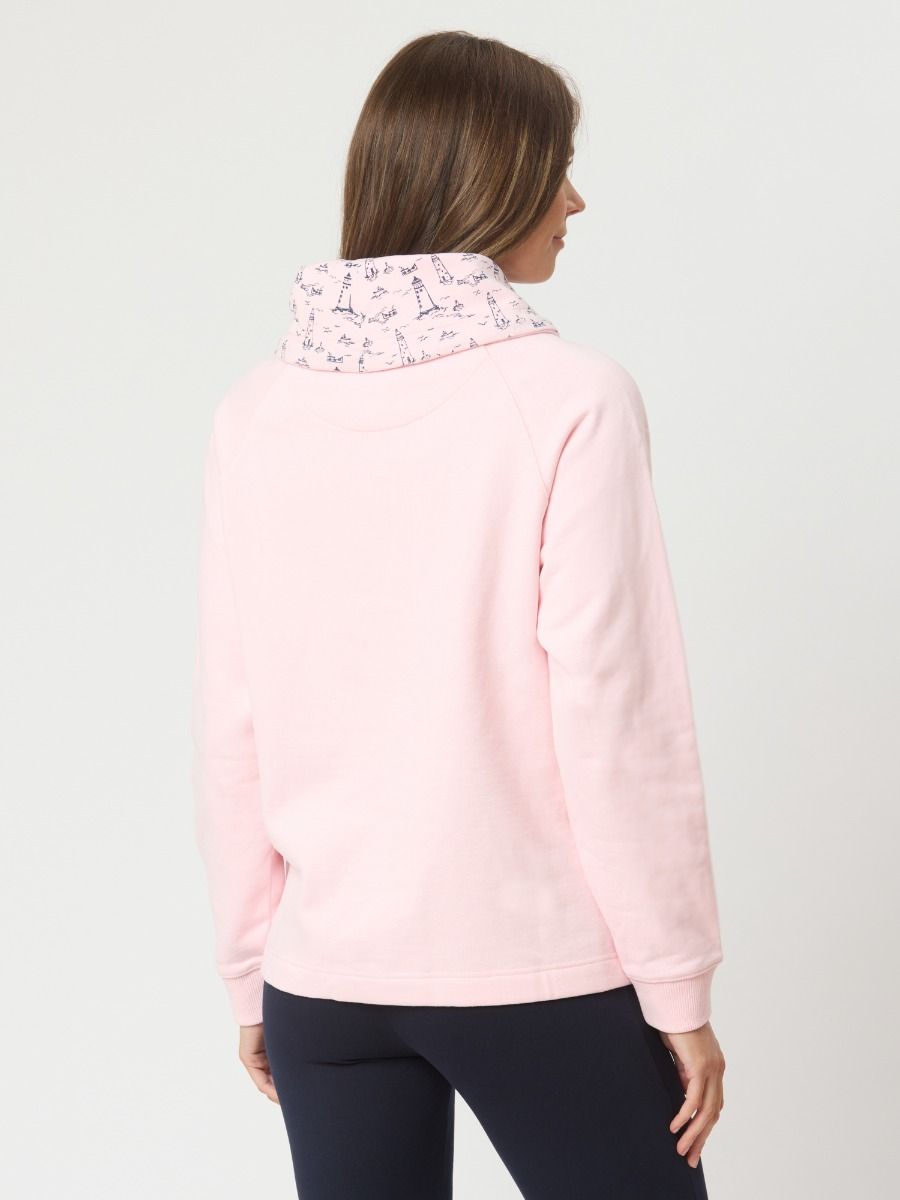 Sabrina Cowl Neck Sweatshirt In White