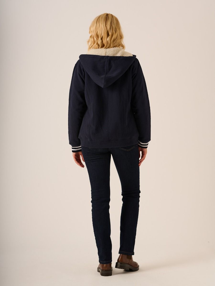 Borg Lined Zip Through Hoody - Snowflake