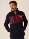 Dark Navy and Cherry X-Series 1/4 Zip Pique Sweatshirt - Whitefin