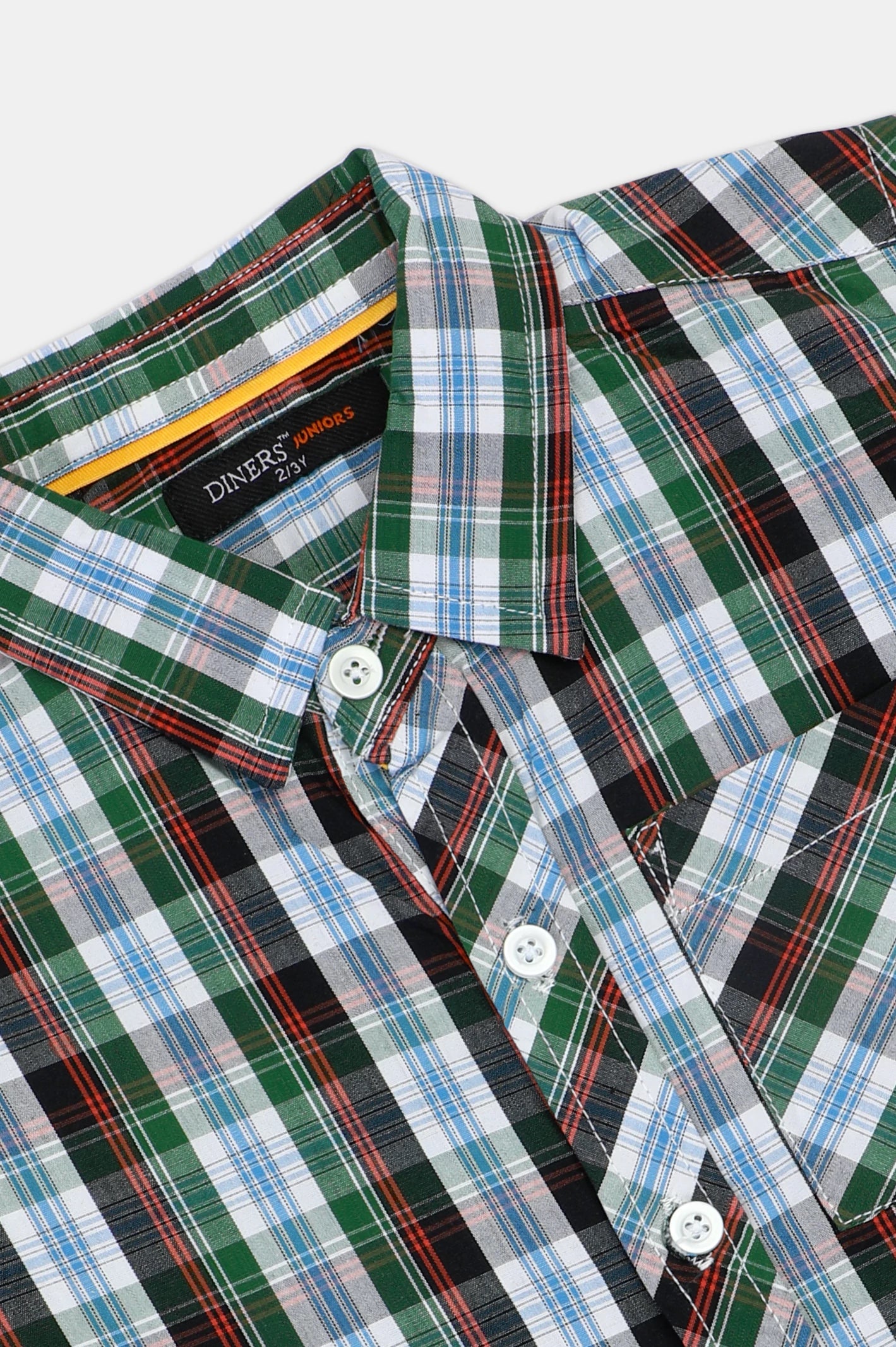 Green Check Boys Casual Shirt