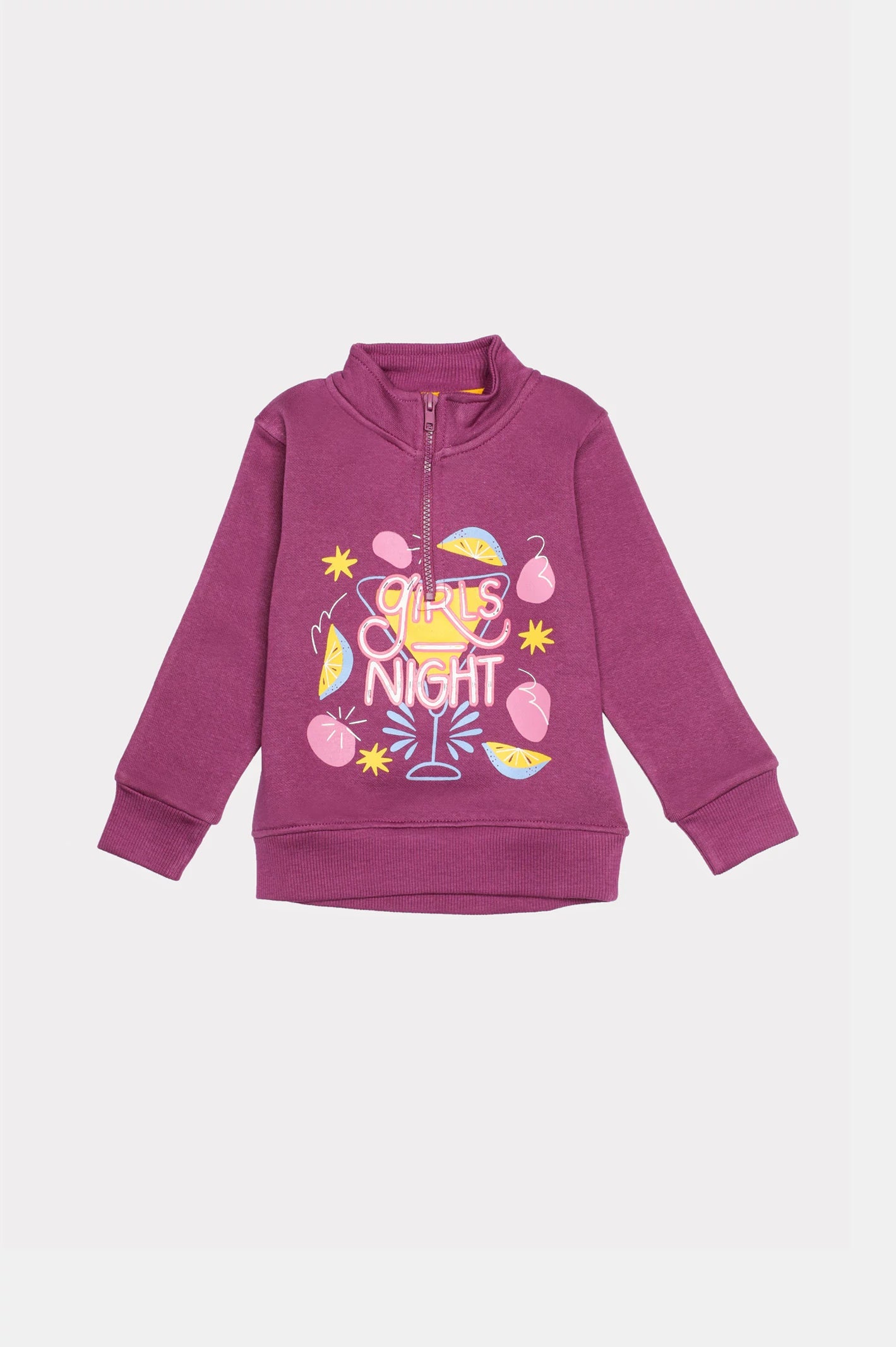 Sweat-shirt violet à imprimé graphique pour fille