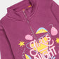 Sweat-shirt violet à imprimé graphique pour fille