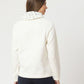 Sabrina Cowl Neck Sweatshirt In White