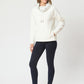 Sabrina Cowl Neck Sweatshirt In White