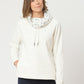 Sabrina Cowl Neck Sweatshirt In White