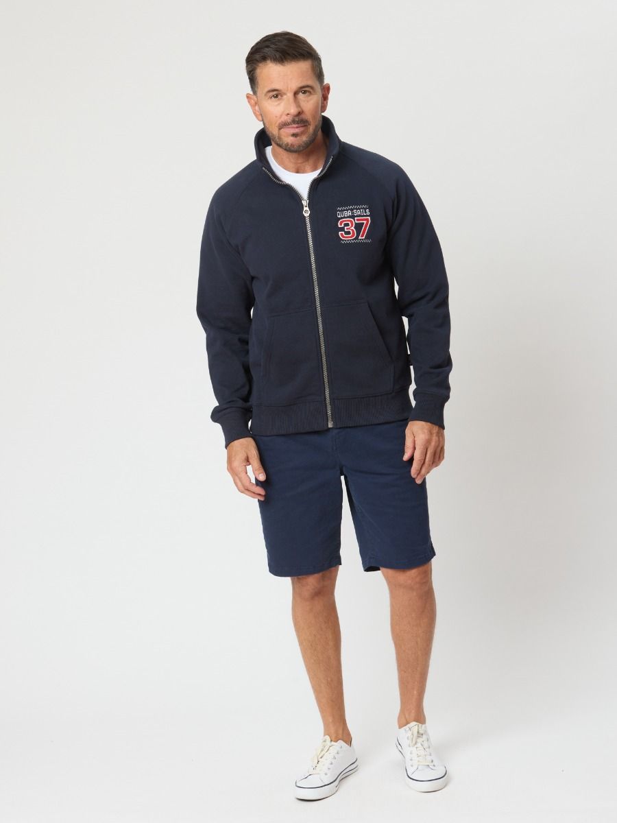 Tobias X-Series Zip Thru Sweat In Dark Navy
