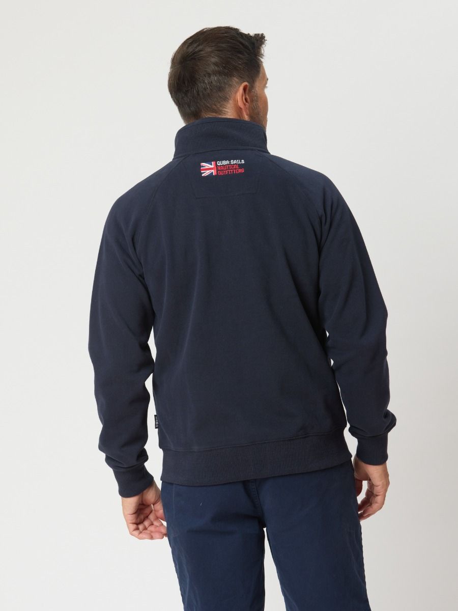 Tobias X-Series Zip Thru Sweat In Dark Navy