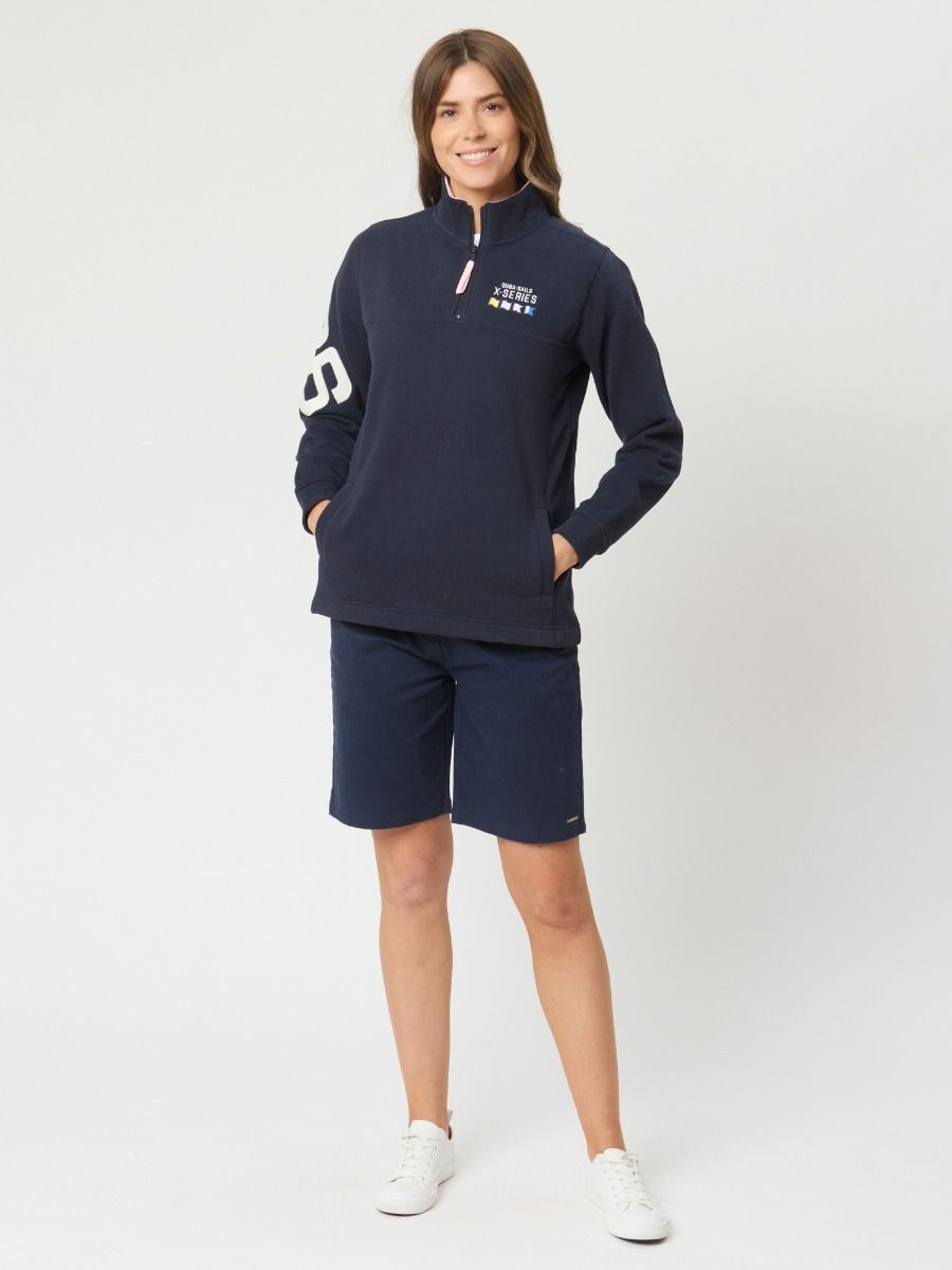 Belles X-Series Zip Neck Sweatshirt In Navy