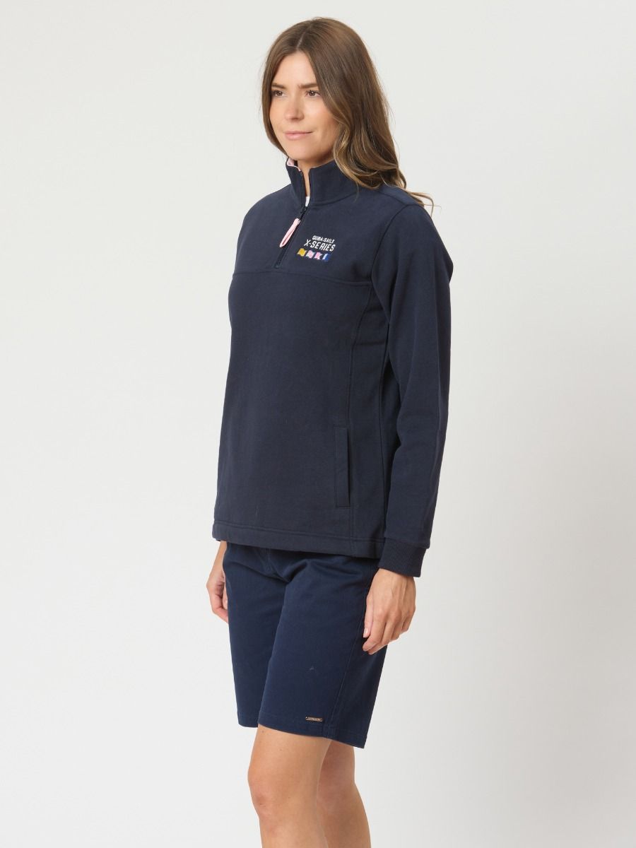 Belles X-Series Zip Neck Sweatshirt In Navy