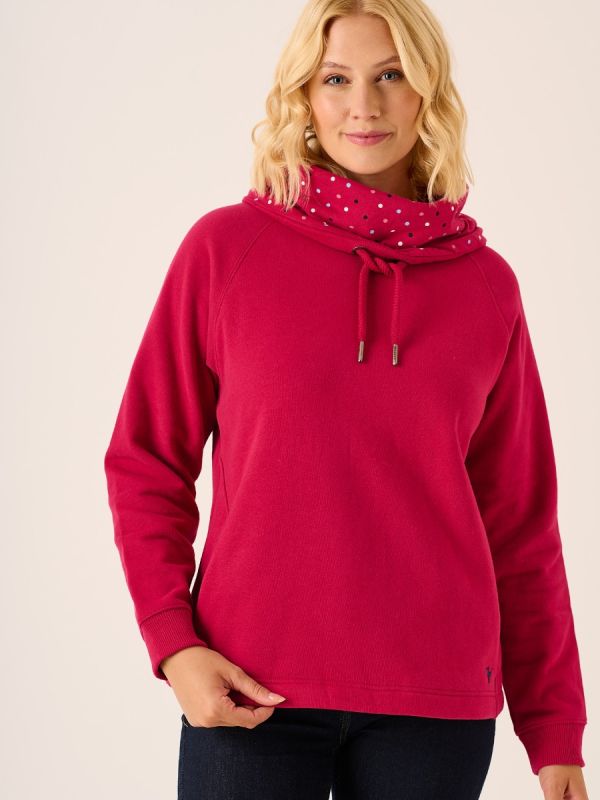 Pomegranate Cowl Neck Sweatshirt - Calie