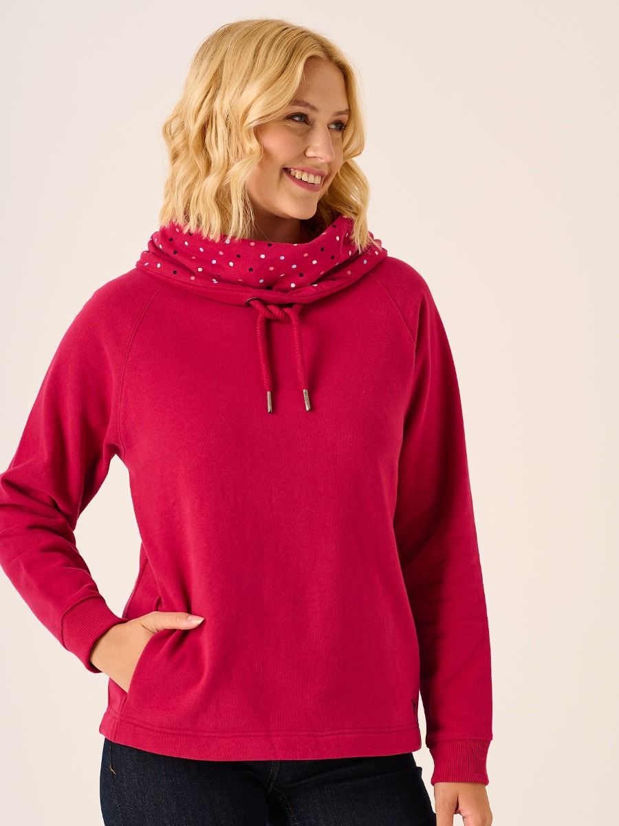 Pomegranate Cowl Neck Sweatshirt - Calie