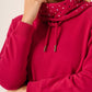 Pomegranate Cowl Neck Sweatshirt - Calie