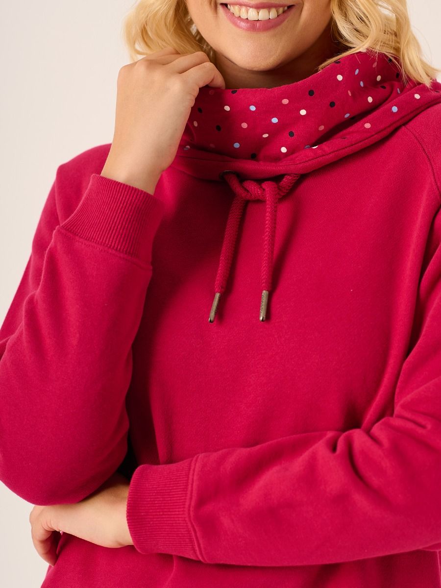 Pomegranate Cowl Neck Sweatshirt - Calie