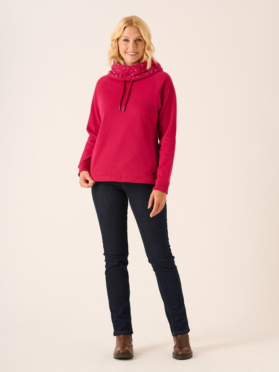 Pomegranate Cowl Neck Sweatshirt - Calie