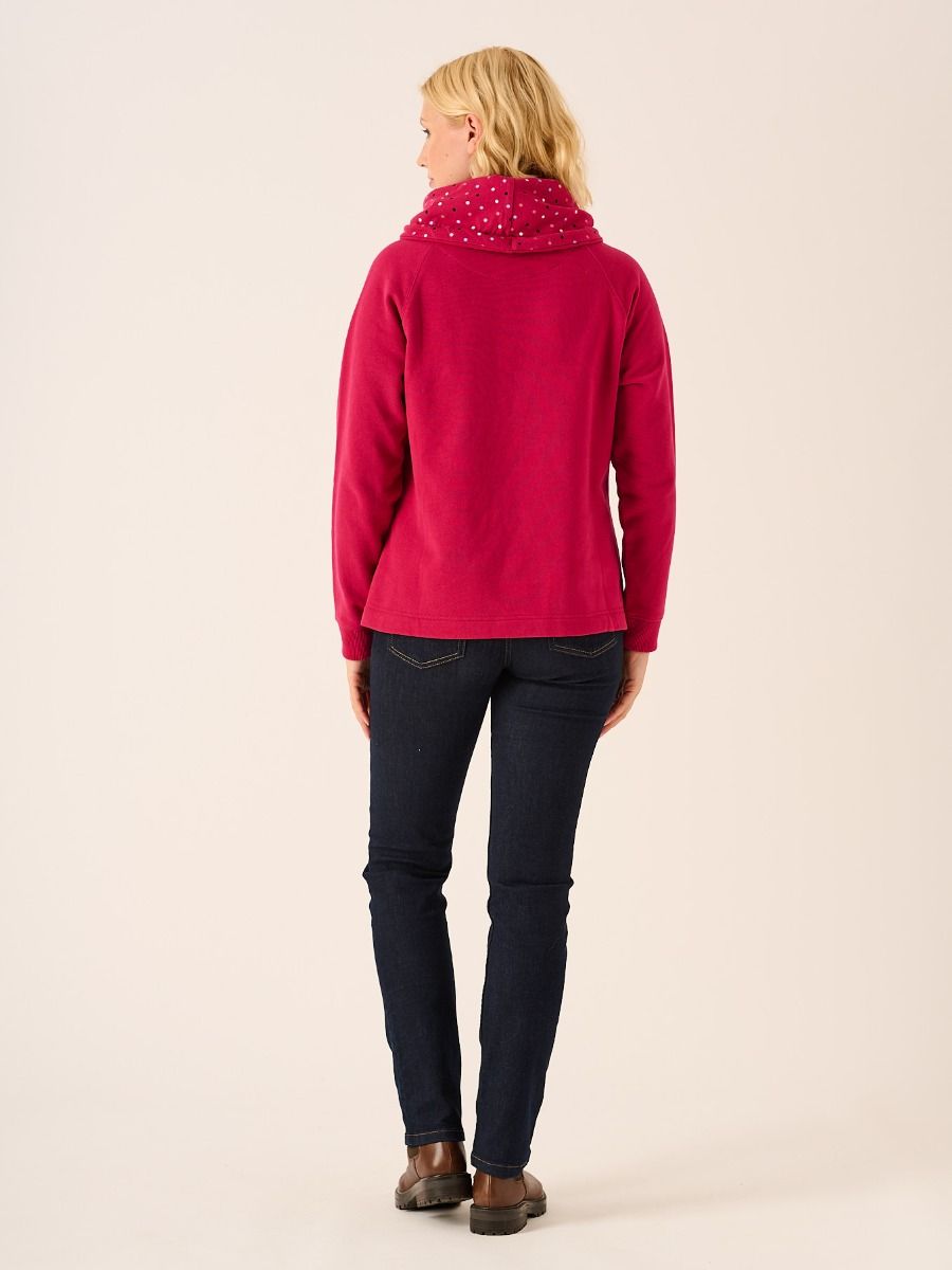 Pomegranate Cowl Neck Sweatshirt - Calie