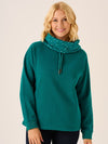Teal Cowl Neck Sweatshirt - Calie