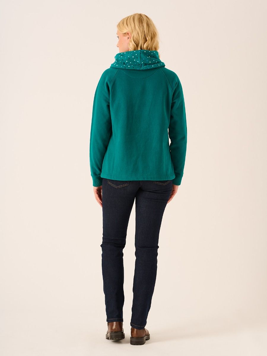Teal Cowl Neck Sweatshirt - Calie