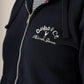 Navy Zip Through Borg Lined Hooded Sweatshirt - Darcy