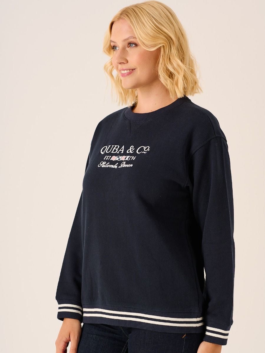 Navy Crew Neck Sweatshirt - Eleanor