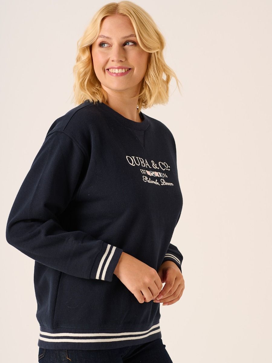Navy Crew Neck Sweatshirt - Eleanor