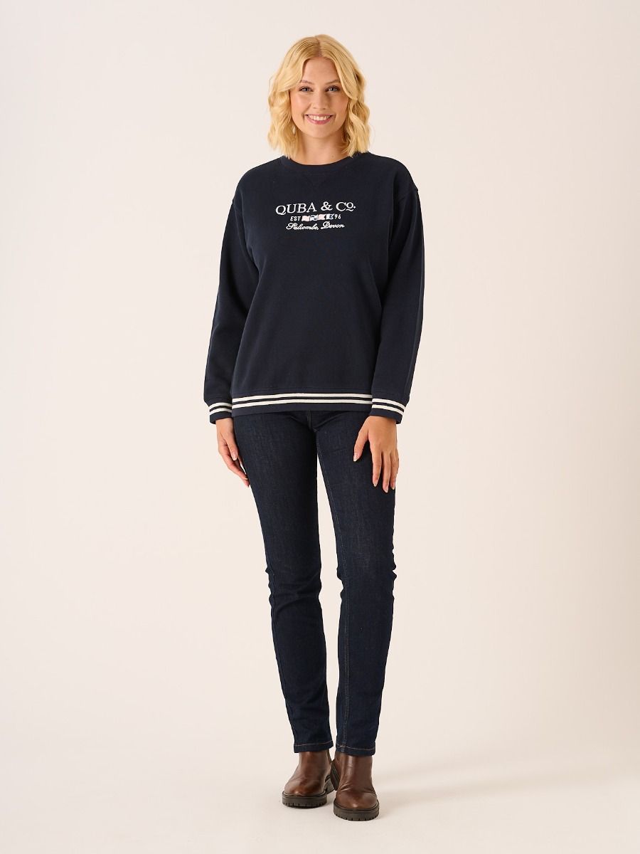 Navy Crew Neck Sweatshirt - Eleanor