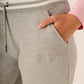 Grey Marl Cuffed Jog Pants - Flora