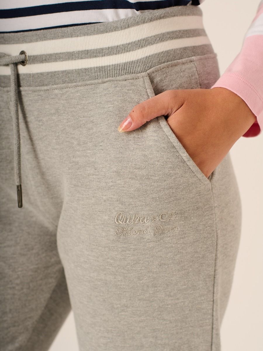 Grey Marl Cuffed Jog Pants - Flora