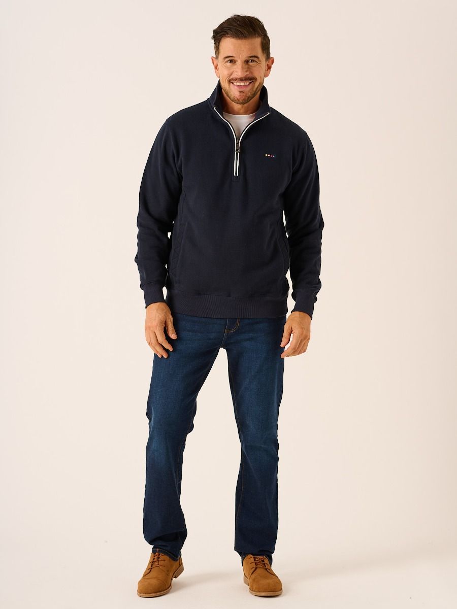 Dark Navy 1/4 Zip Sweatshirt - Franz