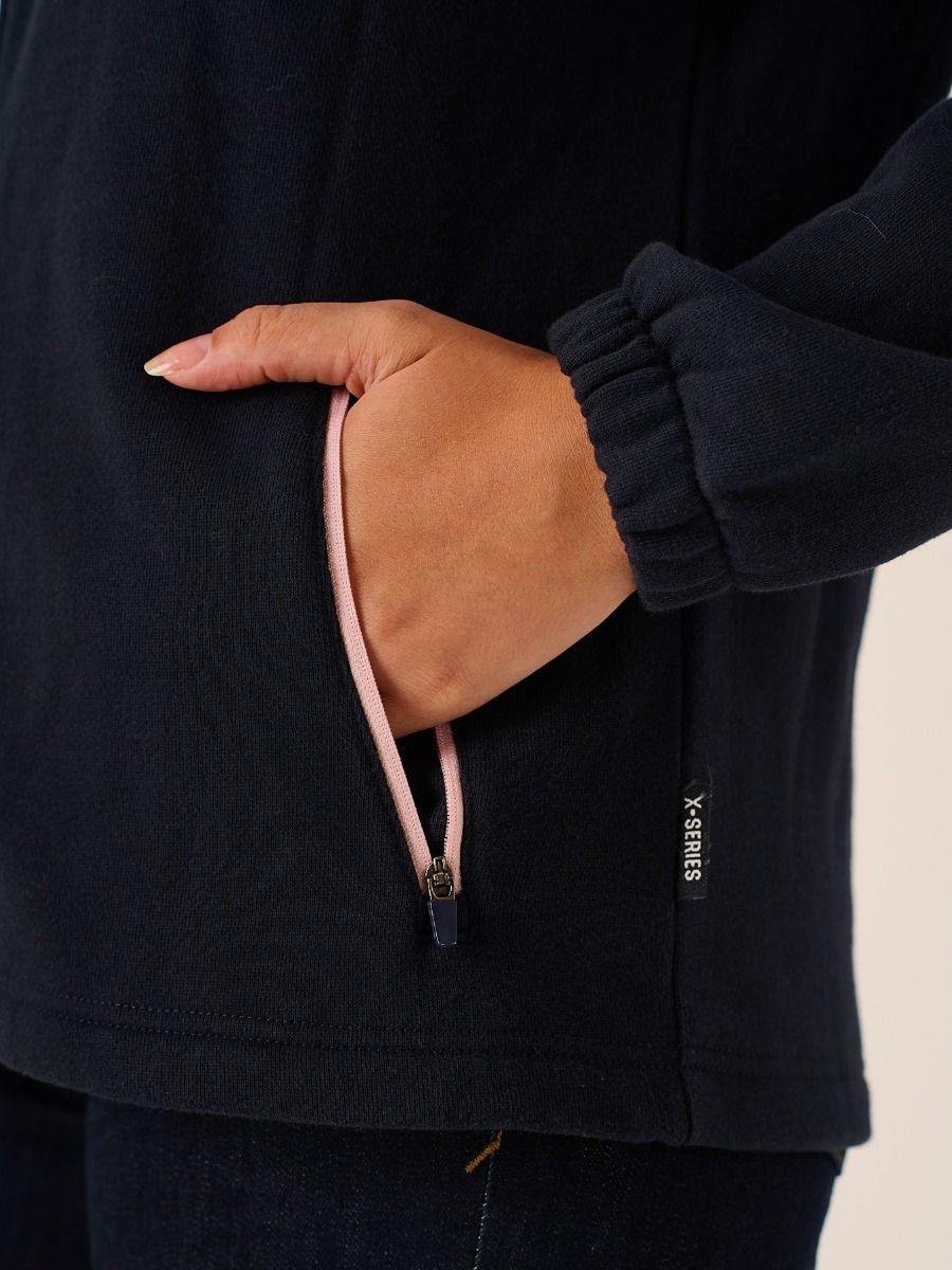Navy X-Series Zip Through Sweatshirt - Robbin