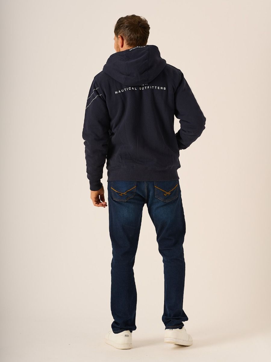 Dark Navy X-Series Zip Borg Lined Hoody - Ruperto