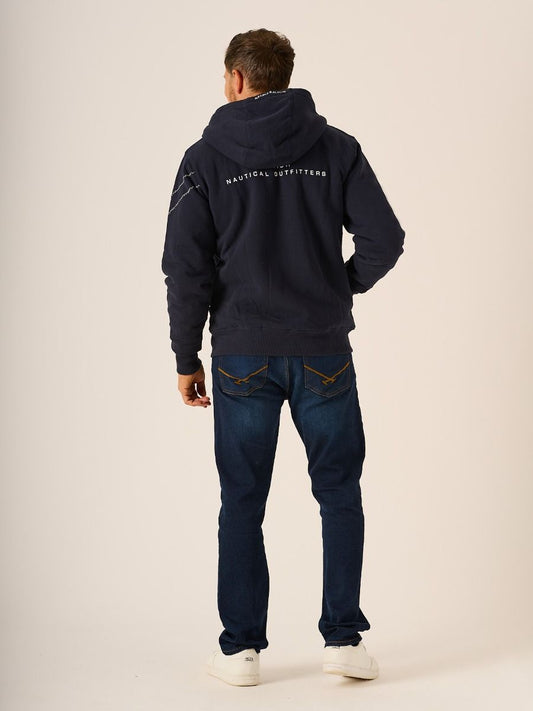 Dark Navy X-Series Zip Borg Lined Hoody - Ruperto
