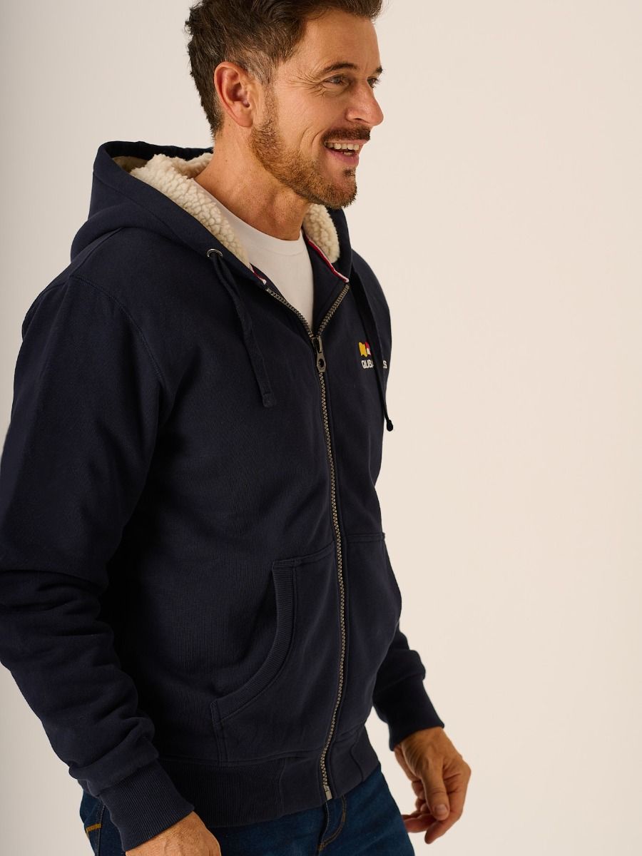 Dark Navy X-Series Zip Borg Lined Hoody - Ruperto