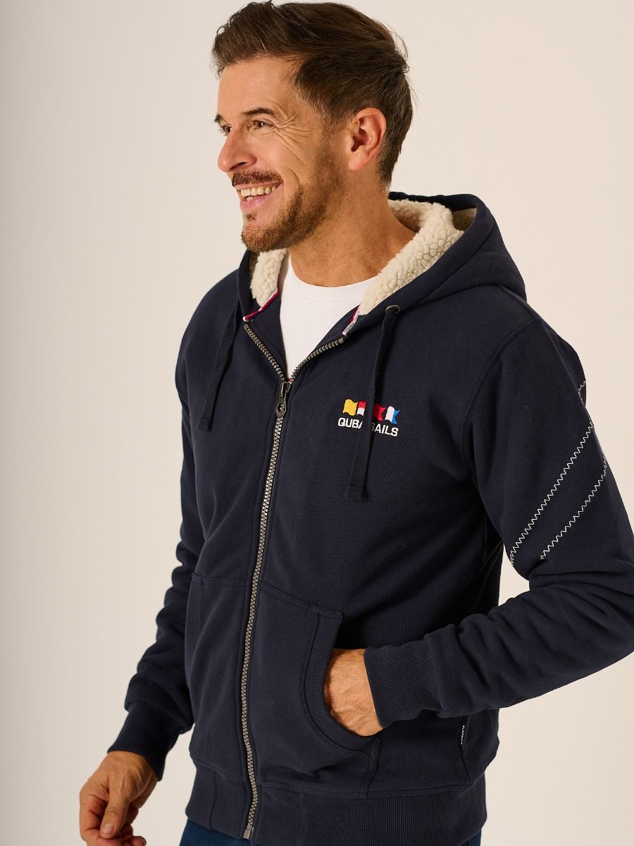Dark Navy X-Series Zip Borg Lined Hoody - Ruperto