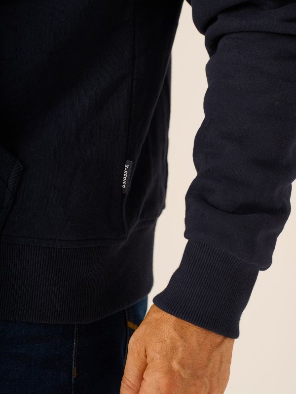 Dark Navy X-Series Zip Borg Lined Hoody - Ruperto