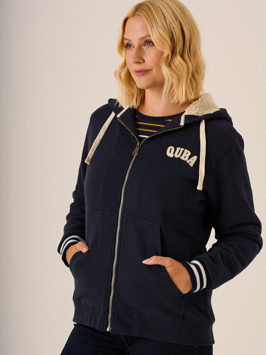 Borg Lined Zip Through Hoody - Snowflake