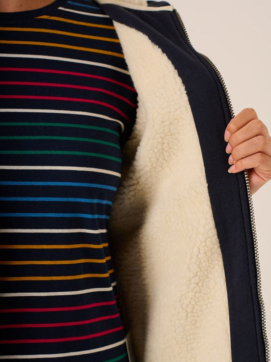 Borg Lined Zip Through Hoody - Snowflake