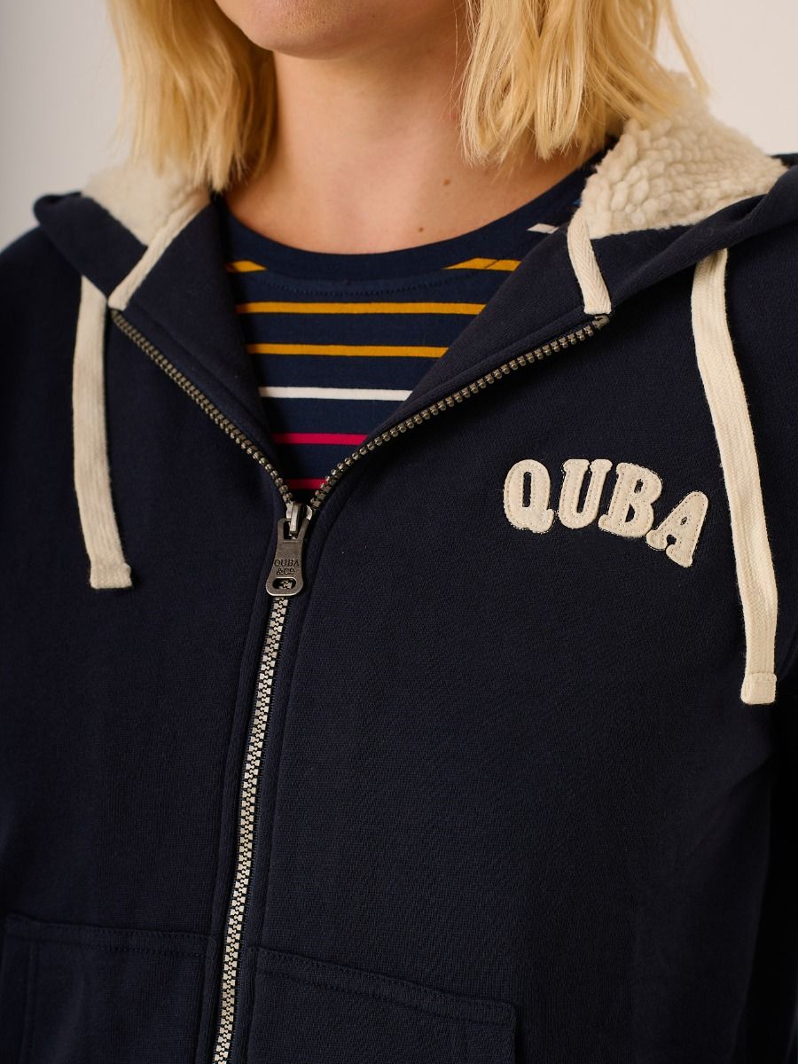 Borg Lined Zip Through Hoody - Snowflake