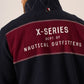 Dark Navy and Cherry X-Series 1/4 Zip Pique Sweatshirt - Whitefin
