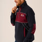 Dark Navy and Cherry X-Series 1/4 Zip Pique Sweatshirt - Whitefin