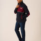 Dark Navy and Cherry X-Series 1/4 Zip Pique Sweatshirt - Whitefin