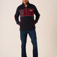Dark Navy and Cherry X-Series 1/4 Zip Pique Sweatshirt - Whitefin